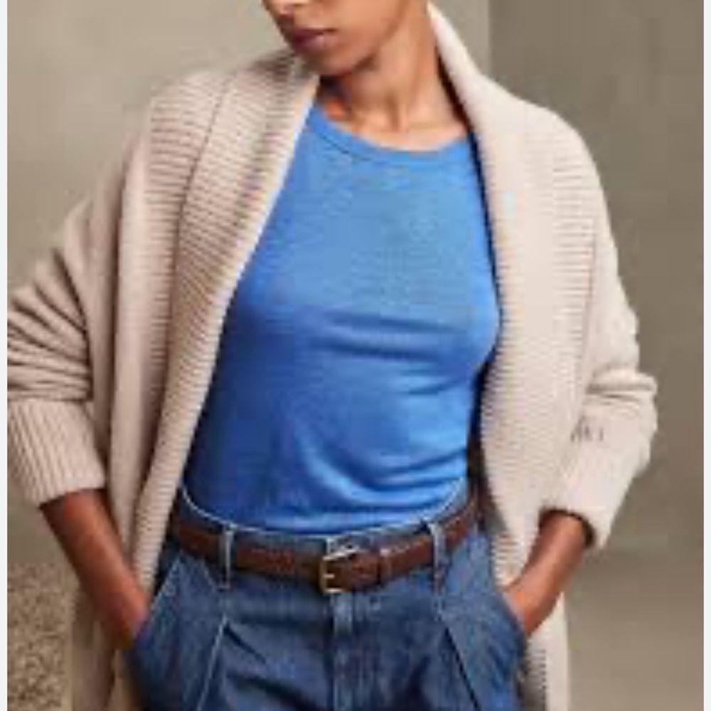 BANANA REPUBLIC Camel Cardigan Wool Blend Heavy Weight Oversized Size Medium